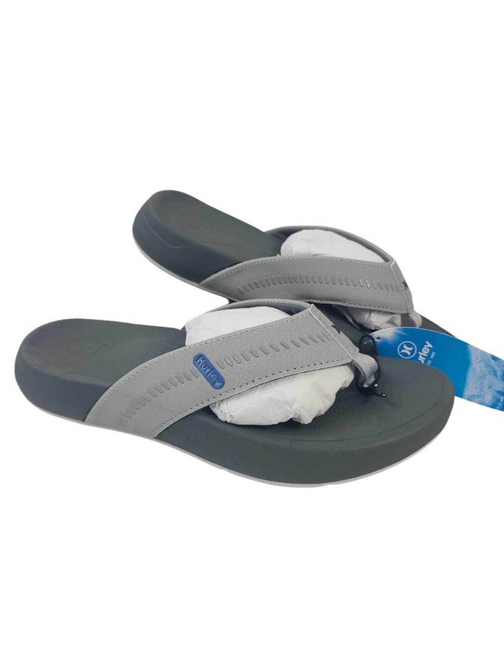 NEW Hurley Wave Flip Flops Men's Size 10 Gray Beach Sandals